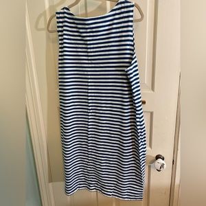 Joules size 14 cotton striped navy white dress